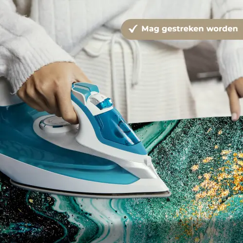 Marmerlook - Blauw - Goud - Glitter - Luxe - Marmer Wandkleed katoen klein -sfeer9
