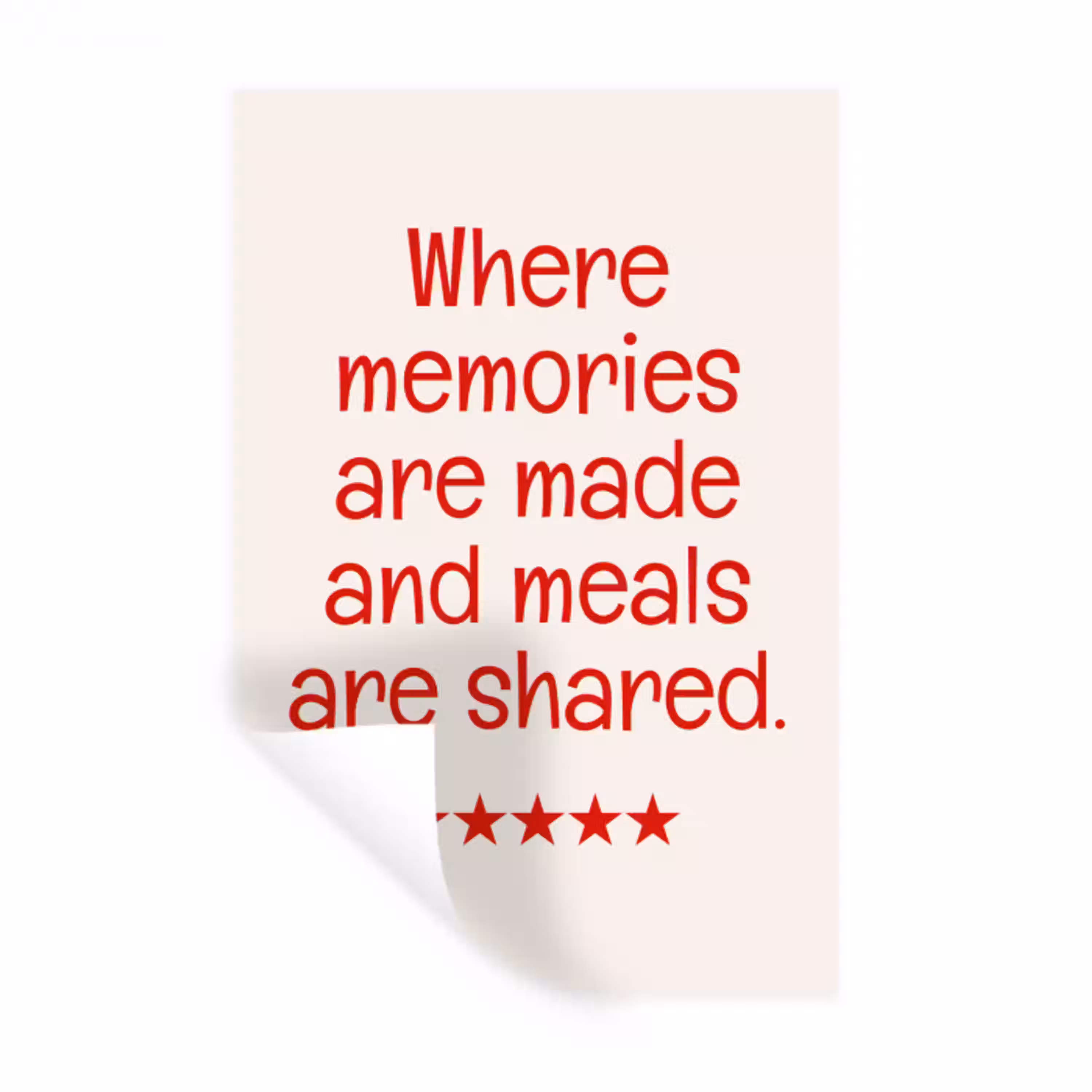 Quote - Sterren - Rood - Memories Muursticker klein -3d