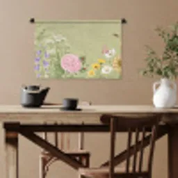 Botanisch - Bloemen - Kleurrijk Wandkleed katoen klein -sfeer6