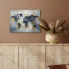 Wereldkaart - Blauw - Abstract PET vilt klein -sfeer4