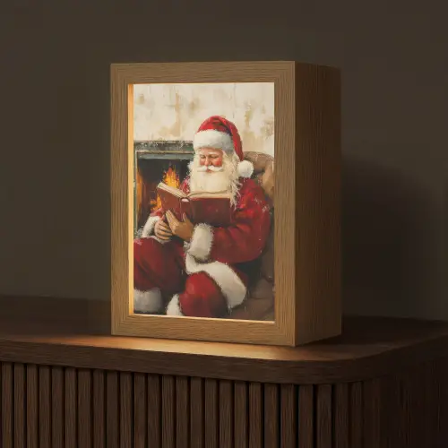 Kerst - Kerstman - Winter - Open Haard Light Box met kabel (Tafellamp) klein -z3d_website