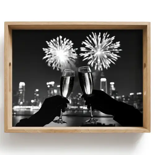 Vuurwerk - Proosten - Skyline - Champagne Dienblad Rechthoek middel -z3d_shopping