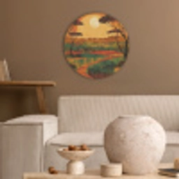 Landschap - Afrikaans - Zon Akoestische PET Vilt - Rond klein -sfeer1