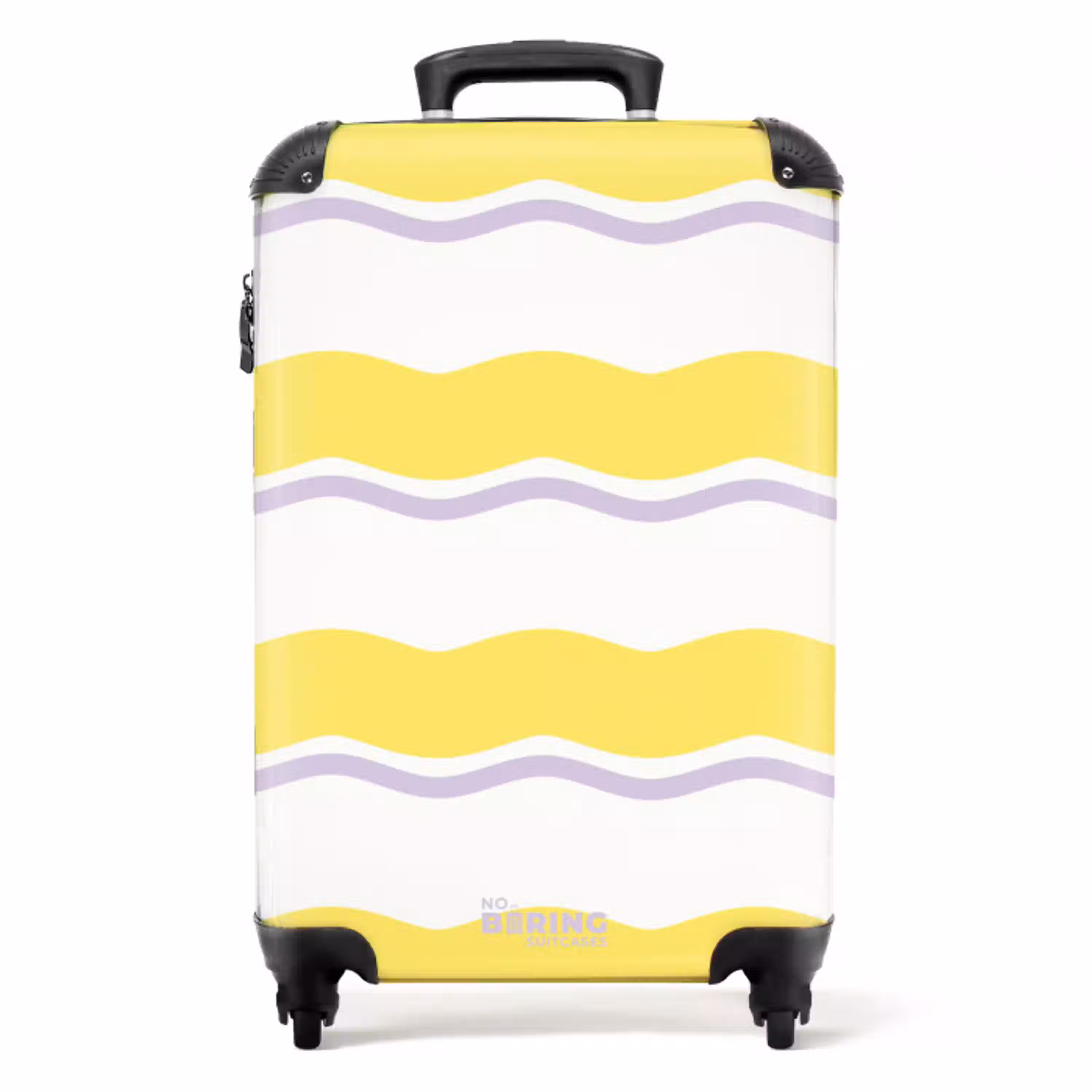 Golvende strepen in paars en geel NBS - Handbagage koffer - Unisex middel -productfoto_recht