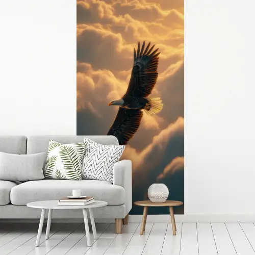 Adelaar - Wolken - Zon fotobehang vinyl groot -woonkamer