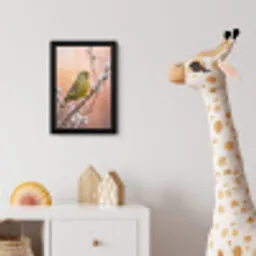 Groenling - Katjes - Lente - Natuur - Zacht fotolijst zwart zonder passe partout klein -usfeer4_kinderkamer