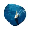 Zeilboot - Water - Abstract - Schaduw Wandcirkel Organisch Aluminium middel -3d
