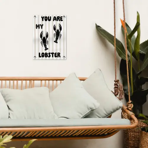 Lobster - Beige - Minimalistisch tuinposter los doek klein -sfeer7