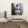 Pinguïn - Telefoon - Toilet - Zwart - Wit aluminium wit klein -sfeer1