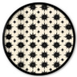 Stervormen - Geometrisch - Zwart Fotolijst rond zonder passe partout klein 856 -3d