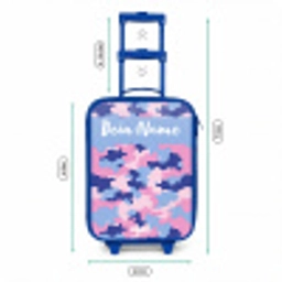 Camouflage - Roze - Blauw Kinderkoffer - Blauw klein -productfoto_formaten