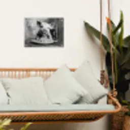 Varken - Schattig - Spaghetti - Zwart wit - Dier tuinposter los doek klein -sfeer7