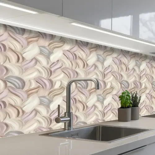 Abstract - Golvend - Pastel keuken achterwand 2 middel 871 -3d_schuin