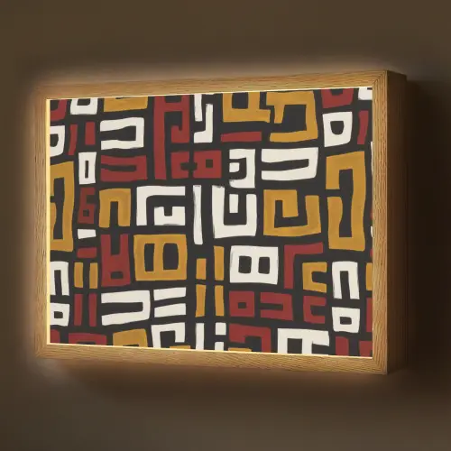 Abstract - Patroon - Rood Light Box met batterij (Wandlamp) middel -z3d_website