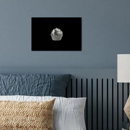 Cupcake - Luxueus - Zilver poster papier klein -sfeer2