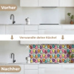 Patroon - Ovaal - Pastel keuken achterwand 2 middel 871 -voor-na_DE