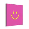 Smiley - Vrolijk - Roze aluminium wit klein -3d