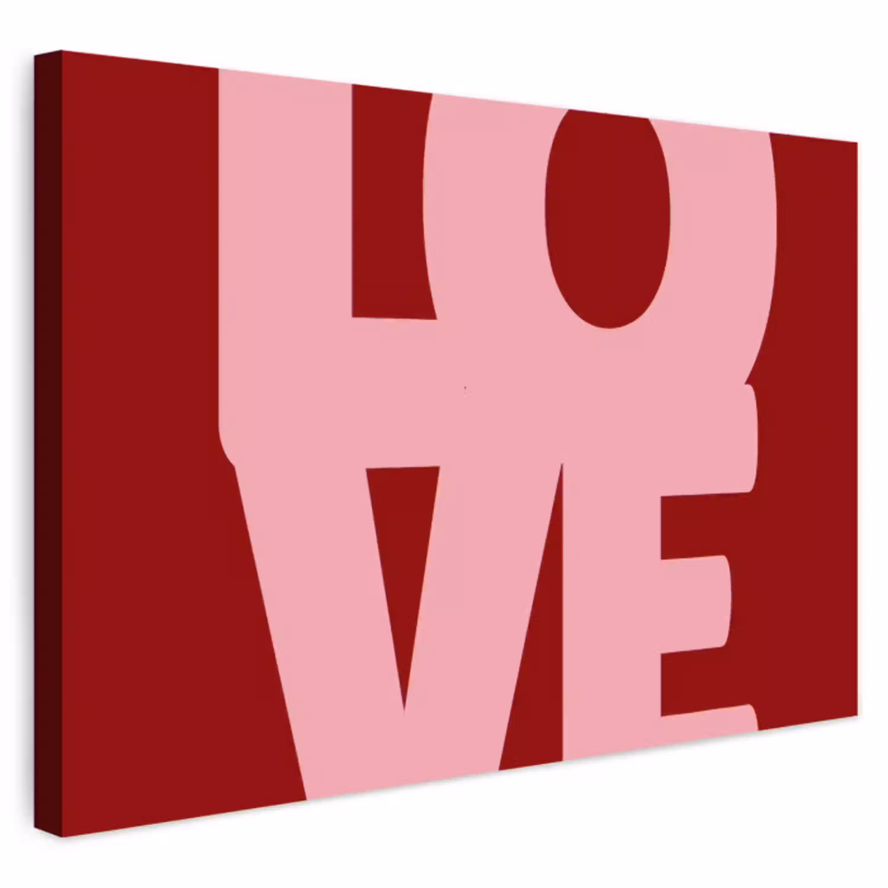 Love - Rood - Blokletters Tuinposter op houten frame 2 cm dik klein -3d