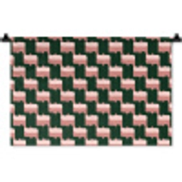 Vlechtpatroon - Groen - Roze - Geometrisch Wandkleed katoen klein 269 -zz3d
