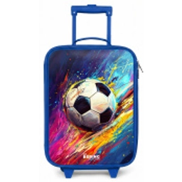 Neon - Voetbal - Kleurrijk Kinderkoffer - Blauw klein -zz3dotto