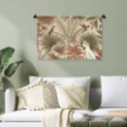 Tropisch - Vogels - Beige Wandkleed katoen klein -sfeer7