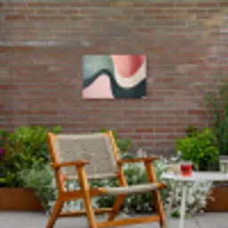 Abstract - Golven - Sierlijk - Roze Tuinposter op houten frame 2 cm dik klein -sfeer3