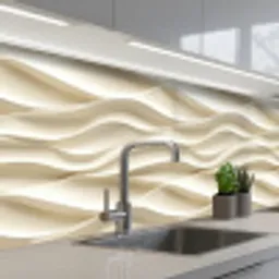 Lijnen - Golvend - Crème keuken achterwand 2 middel 871 -3d_schuin