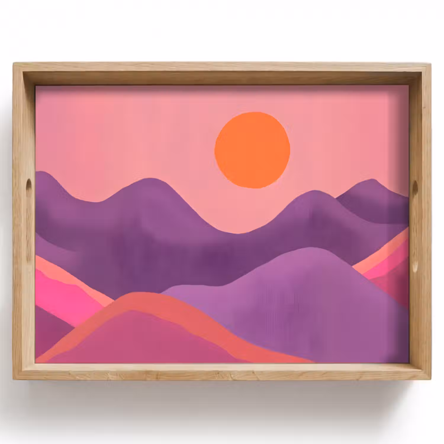 Tablett - Sonne - Hügel - Lila - Abstrakt