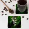 Bloemen - Wit - Bladeren - Lelietjes onderzetter kurk middel -sfeer2
