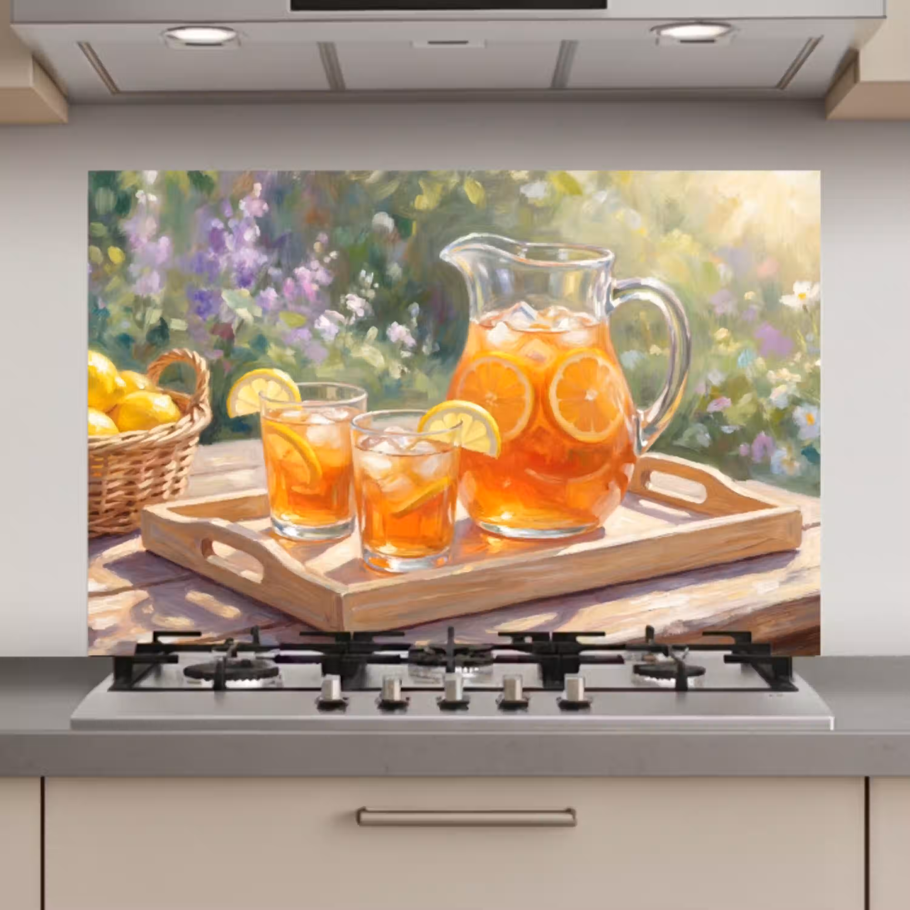 Drank - Citroen - Zomer - Tuin - Geel keuken achterwand spatscherm klein -3d_website