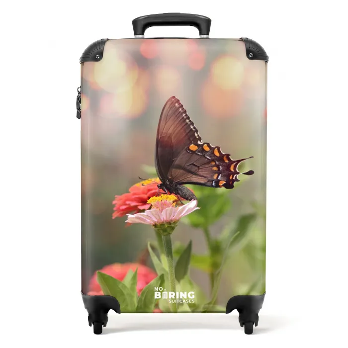 Vlinder op een bloem NBS - Handbagage koffer - Kinderen Unisex middel -productfoto_recht