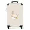 Beige walvis in bloemenzee NBS - Handbagage koffer - Volwassenen Unisex middel -productfoto_recht