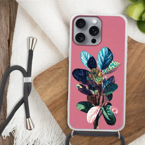 Plant - Bladeren - Stippen - Abstract Hoesje iPhone 16 Pro Max met koord klein -sfeer4