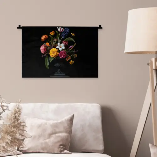 Lente - Bloemen - Klassiek - Vaas Wandkleed katoen klein -sfeer4