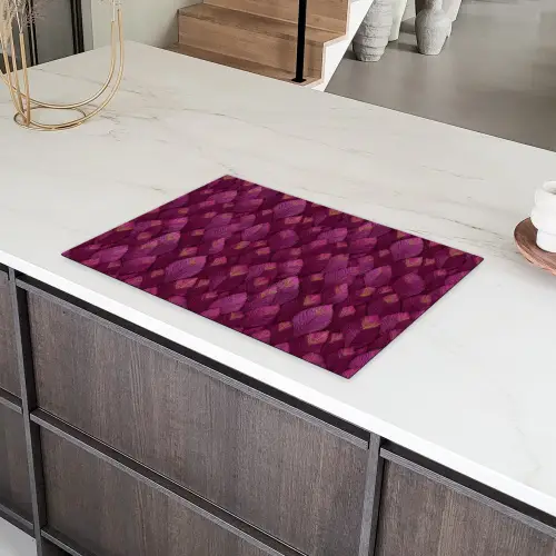 Bladeren - Patroon - Burgundy Inductie beschermer vinyl 3mm klein 276 -sfeer8