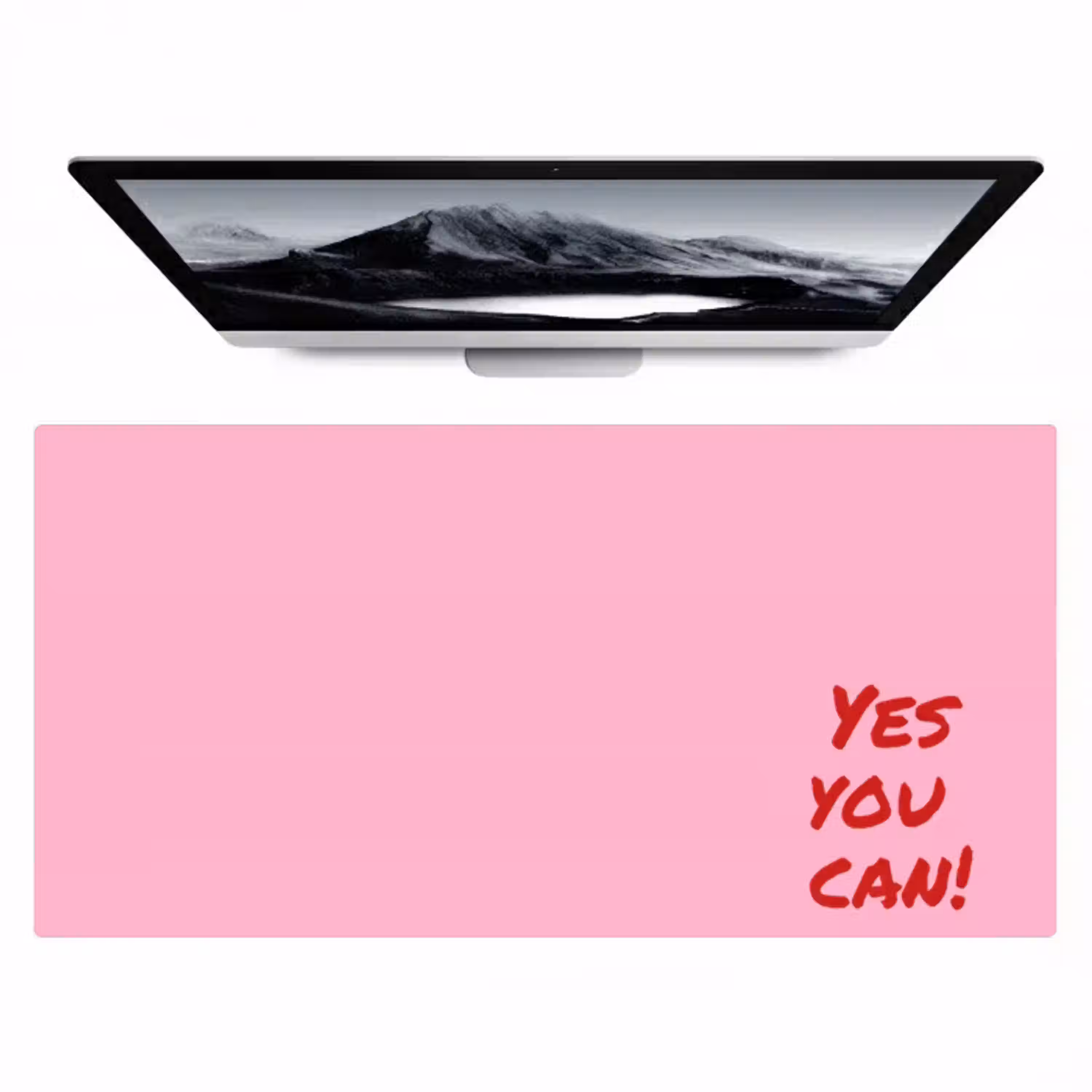 Yes you can do it - Rood - Roze Muismat XXL klein -zzz3d