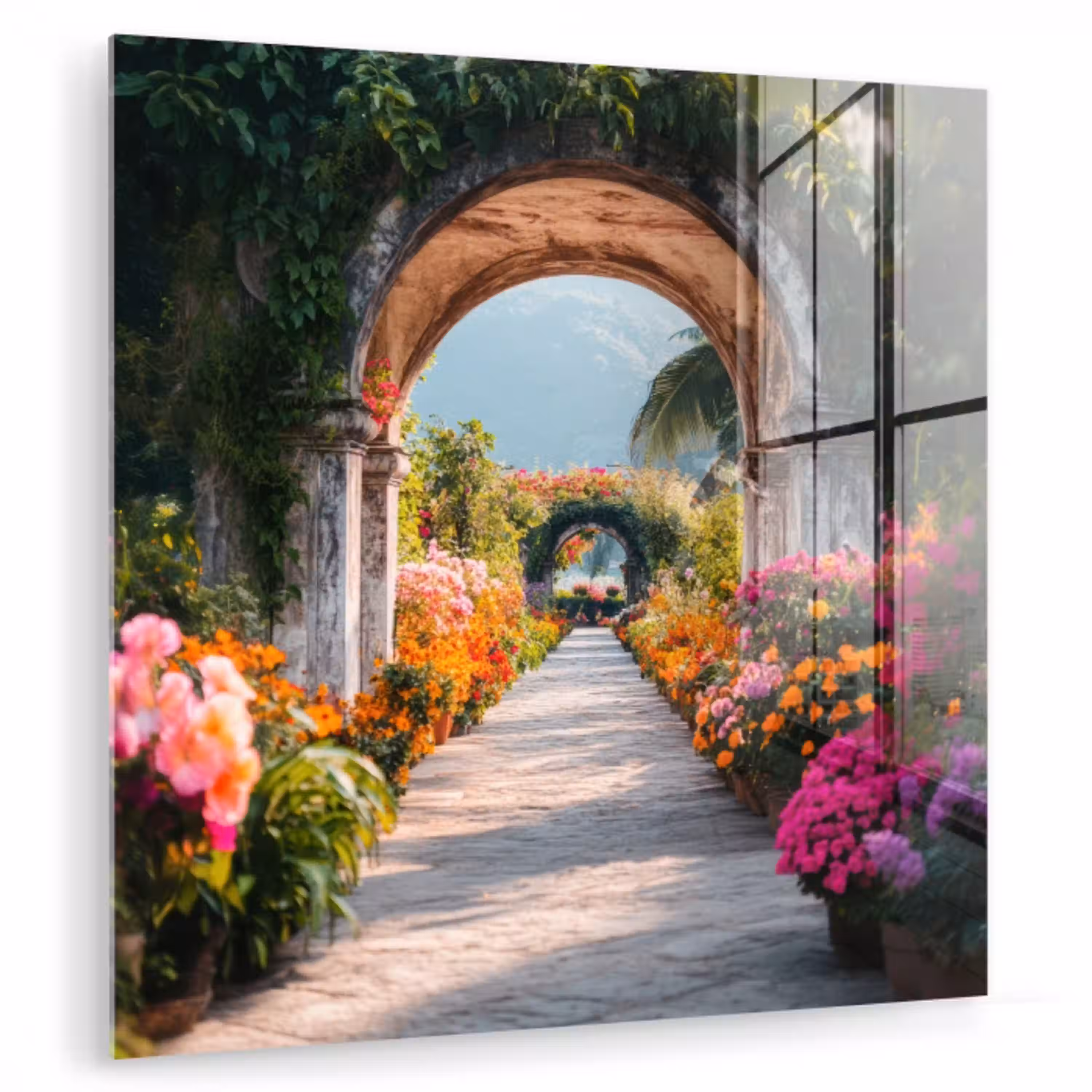 Doorkijk - Bloemen - Tropisch - Kleurrijk plexiglas 5mm klein -zzzproduct_nieuw