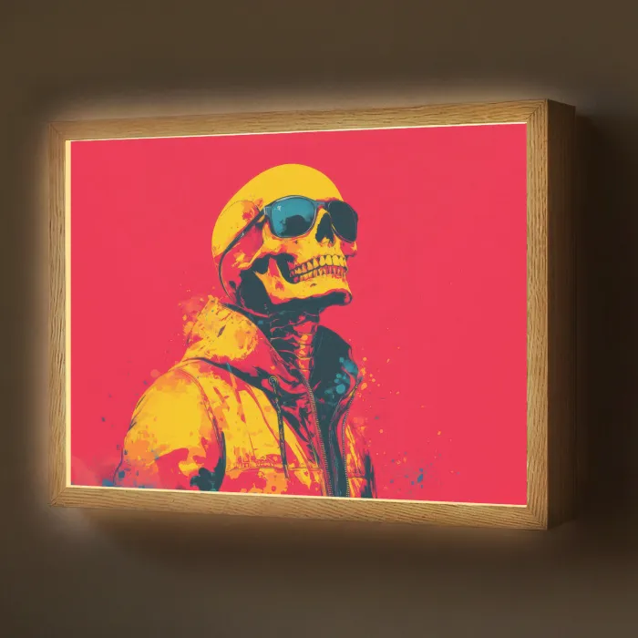 Zonnebril - Schedel - Jas - Rood Light Box met batterij (Wandlamp) middel -z3d_website