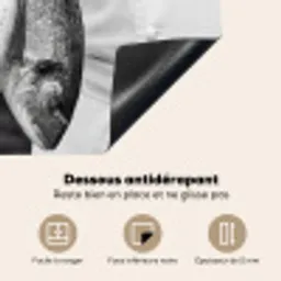 Vissen - Chef - Zwart - Wit Inductie beschermer vinyl 3mm middel -usfeer4_FR