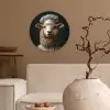 Schaap - Wol - Kok Wandcirkel kunststof plaat 5mm dik klein -sfeer1