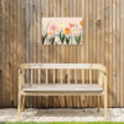Pasteltinten - Bloemen - Illustratie Tuinposter op houten frame 2 cm dik klein -sfeer4