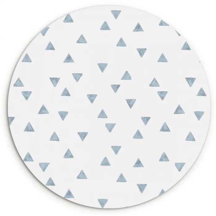 Blauw - Driehoek - Patroon Wandcirkel plexiglas klein 852 -3d