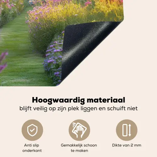 Tuinhuisje - Blauw - Bloemen Inductie beschemer met haakjes klein -ky-onderkant-nl