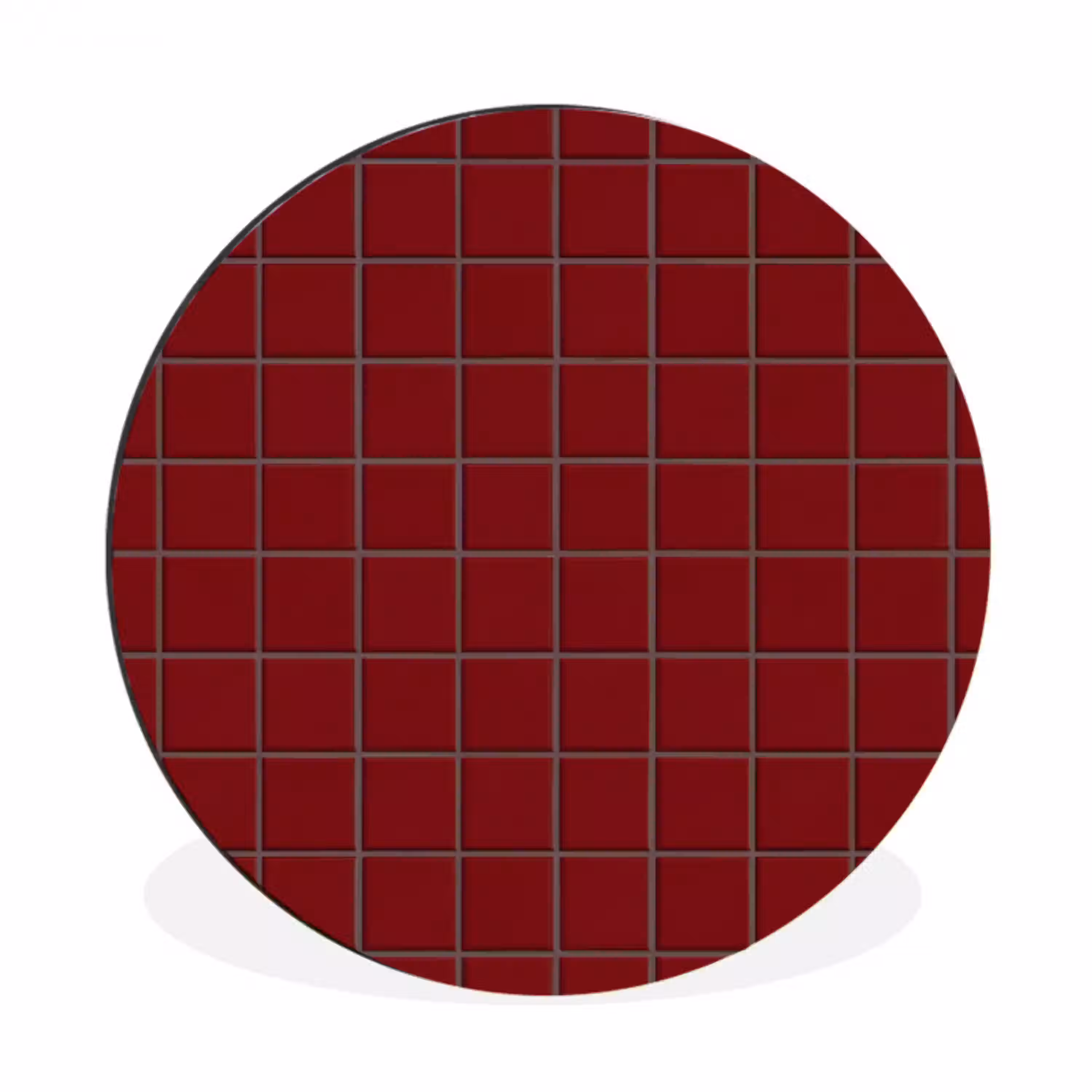 Patroon - Tegels - Burgundy Wandcirkel aluminium klein 190 -3d