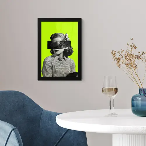 Vrouw - Sterrenhemel - Groen fotolijst zwart zonder passe partout klein -sfeer4