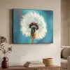Paardenbloem - Natuur - Bloemen - Blauw Textielframe zwart klein -sfeer3