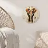 Olifant - Slurf - Mozaïek - Abstract Wandcirkel kunststof plaat 5mm dik klein -sfeer5