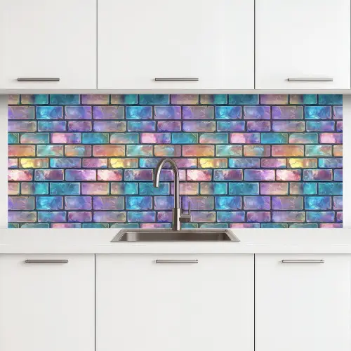 Gloed - Kleuren - Muur - Glans keuken achterwand 2 middel 871 -3d