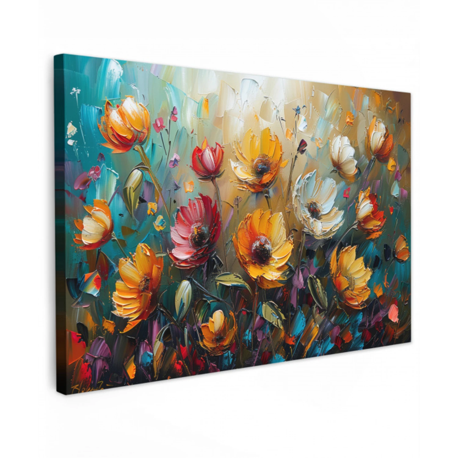 Watercolor - Bloemen - Kunst - Modern canvas 2cm klein -z3d