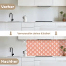 Waaier - Motief - Zalmroze keuken achterwand 2 middel 871 -voor-na_DE